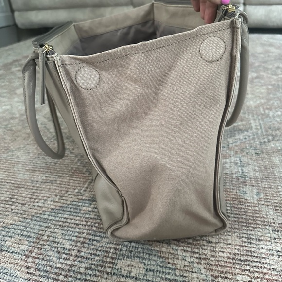 Tory Burch Ella Canvas Leather Tote in French Gray - Picture 5 of 12